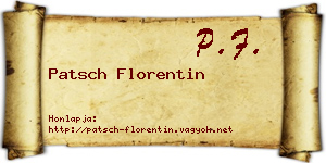 Patsch Florentin névjegykártya